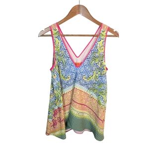 Clover Canyon V Neck Paisley Floral Tank Top